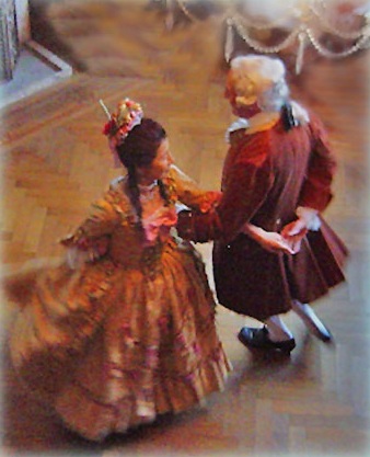 宮廷舞踏を踊るペア